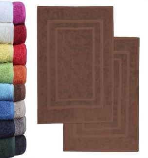 NatureMark Badematte Badematte 800gsm, strapazierfähig, Baumwolle, rechteckig, Badematte 2-tlg, Duschmatte Duschvorleger, Premium Qualität, 50x80cm, Schoko braun