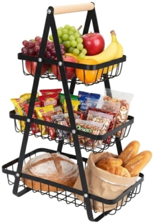 Obstkorb Obst-Etagere Brotkorb Obstschale 3 Etagen Metall Cheffinger CF-5034
