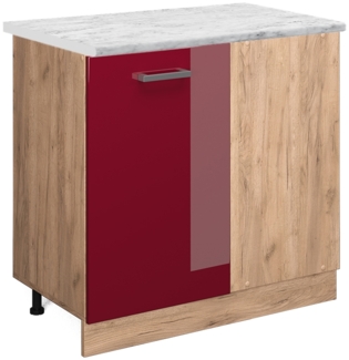 Vicco Eckunterschrank Bordeaux Hochglanz 86 cm AP Marmor, R-Line