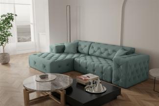 Ecksofa Designersofa CHANTAL in Stoff Opera Velvet Saphir Ottomane Links