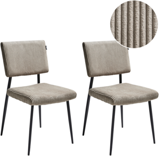 Esszimmerstuhl 2er Set STURGIS Cord Taupe