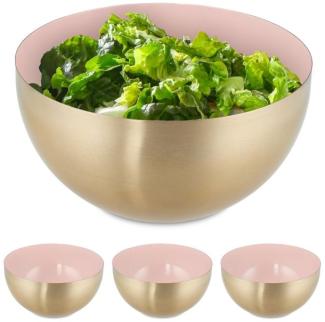 4 x Salatschüssel Edelstahl rosa/gold 10046436