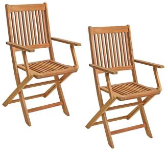 Gartenstühle Holzstühle Klappstühle 2er Set Akazie Holz Stuhlset Balkonstühle