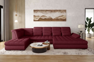 99rooms Wohnlandschaft Toscana, Sofa, U-Form, Bettfunktion, Rundumbezug aus gepolstertem Velours VOGUE