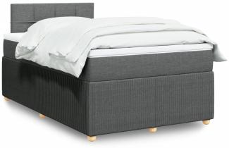 vidaXL Boxspringbett mit Matratze Dunkelgrau 120x200 cm Stoff 3289724