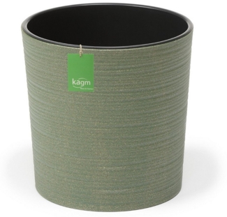 KAGM Pflanzkübel Blumenkübel Blumentopf rund gerillt ECO Holz-Kunststoff-Gemisch TOP (inkl. Pflanzeinsatz)