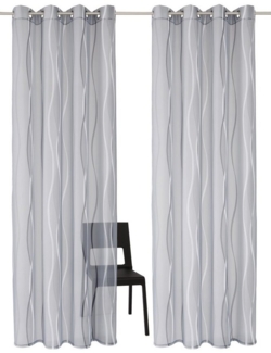 my home Gardine Dimona, Ösen (2 St), transparent, Voile, 2er-Set, transparent, Voile, Polyester