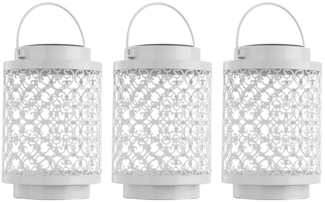 3er Set LED Solarleuchte, weiß, orientalisch, H 18 cm