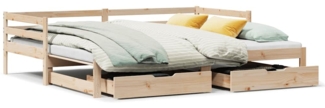vidaXL Tagesbett Ausziehbar mit Schubladen ohne Matratze 90x190 cm 3302146
