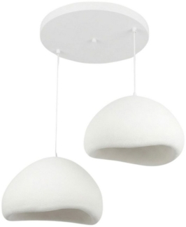 Opviq Kronleuchter Design Leuchte, Verstellbare Höhe 55,115, Abhängig vom Leuchtmittel, Design Pendelleuchte Weiß – Fiberglas-– 1-, 2- oder 3-flammig wählbar