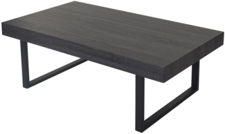 Couchtisch Kos T576, 40 x 110 x 60 cm, FSC-zertifiziert ~ Schwarze Eiche-Optik, dunkle Metall-Füße