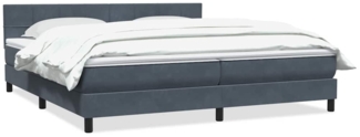 vidaXL Boxspringbett mit Matratze Dunkelgrau 200x210 cm Samt 3316228