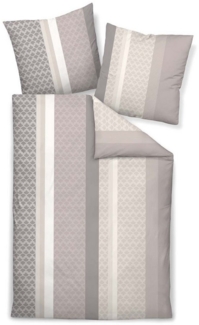 Traumschloss Bettwäsche Premium Baumwolle, Flanell, 2 teilig, Wendeoptik, mit Punkten und Streifen, weiß