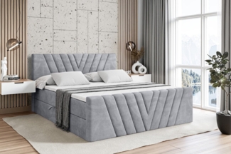 ALTDECOR Boxbett ERNINA-Z (Multipocket-Matratze H4, H3 Matratze Bonellfederung, Topper, Kopfteil), Doppelbett mit Fußteil