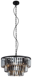 Qazqa Kronleuchter Amel, ohne Leuchtmittel, E14, Schwarz, Modern, Stahl, 9-flammig