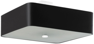 Deckenleuchte, Schwarz, Weiß, Stoff, Glas, Stahl, L 45 cm