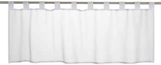 ELBERSDRUCKE Scheibengardine Bistrogardine Basic weiß Uni transparent 48x140 cm (1 St), transparent, Kurzgardine mit Schlaufen