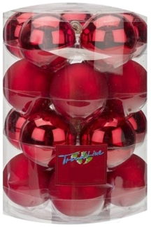 TrendLine Christbaumkugeln 16 Kugeln Ø 4 cm Rot Weihnachtskugeln Weihnachten