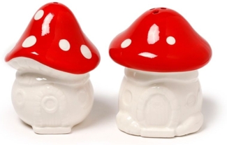 Feen Pilzhaus Salz- und Pfefferstreuer Set aus Keramik / Salz & Pfeffer Streuer