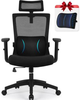 Hiazurm Bürostuhl Bürostuhl, Ergonomischer Schreibtischstuhl, Drehstuhl, Chefsessel (Wippfunktion 90°-135°,Verstellbare Armlehne,leise Rolle,Bis 155 kg belastbar, Atmungsaktiv,Sitzhöhe Einstellung),Verlängerte und Verbreiterte Rückenlehne