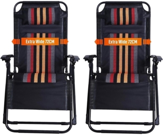 OVLRIJP Sonnenliege Klappbar Extra Breit mit Getränkehalter und Kopfstütze