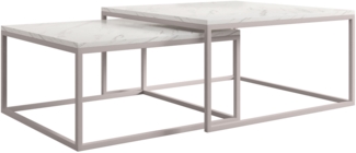 Im Set zwei Couchtische Dakenti Cashmere (Farbe: Cashmere / Bianco Marmor)