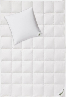 fjödur Daunenbettdecke + Kopfkissen Fleur, Das Set besteht aus 1 Kissen und 1 Bettdecke