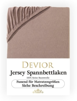 Devior Spannbettlaken für Topper bis 10cm Höhe, aus 100% atmungsaktiver Baumwolle 135 g/m², Jersey, Gummizug: Rundumgummizug, Bettlaken für Topper und dünne Matratzen - extra weniger Stoff