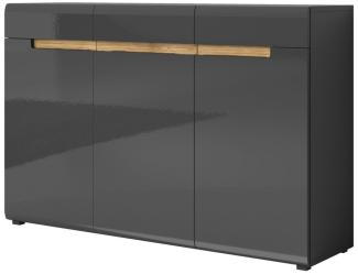 Kommode GALAXY 137x92 cm Grau Hochglanz