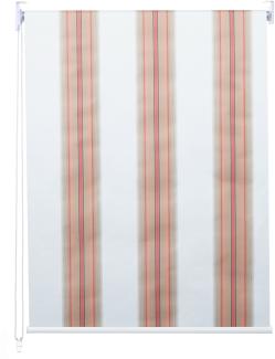 Rollo HWC-D52, Fensterrollo, blickdicht , weiß/rot/beige, 100x230 cm