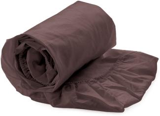 Heckett and Lane Mako Satin 1 x Spannbettlaken 90x200 cm Elementi Marsala Brown