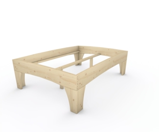 Holzbett (Fichte) "Rosi" 140 x 200 cm 58 cm ohne Kopfteil Massivholzbett Bett