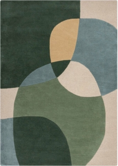 FLAIR RUGS Wollteppich Glow, rechteckig, Höhe: 8 mm, fußbodenheizungsgeeignet, mit Hoch-Tief-Effekt, gemustert