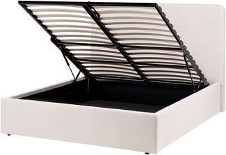 Bett mit Stauraum Stoff BRENON 140x200 cm Hellbeige