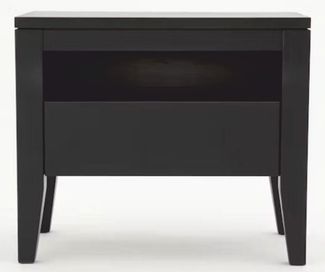 Casa Padrino Landhausstil Nachttisch mit Schublade Schwarz 70 cm - Schlafzimmer Möbel