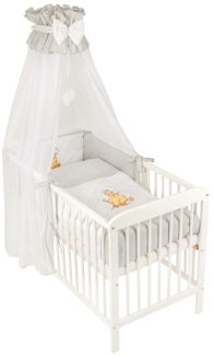 Babybett 60x120 cm – Komplett für Neugeborene – Giraffe Grau Design