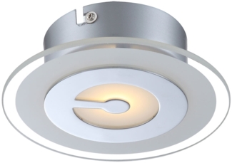 LED Deckenleuchte, chrom, Glas, D16 cm