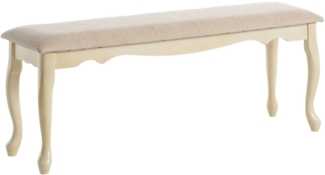 loft24 Bank Charles, Sitzbank mit Polsterkissen aus Webstoff, FSC®-zertifiziert, 120 cm