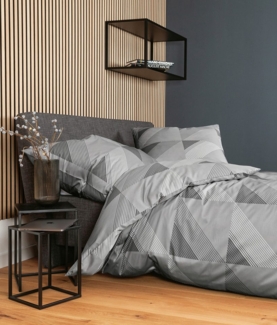 Janine Mako-Satin Bettwäsche 200x200,2x80x80 3 teilig J. D. 87065-08-620 grau