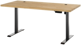 Elektro-Schreibtisch Pronto / Toulouse 2 , Schwarz, Holzfarben , 160 x 0 x 77 cm