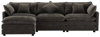 i@home Sofa Polstermöbel, L-förmiges Ecksofa, Polstersofa, 3 sitzer-Sofa, geeignet für Wohnzimmer, Schlafzimmer, Jeder Sitz kann ein Gewicht von 150 kg tragen,238 x 147 x 84 cm,Dunkelgrau