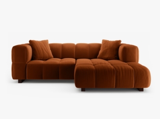 Micadoni Ecksofa Puma 3-Sitzer Rechts Samt Terrakotta