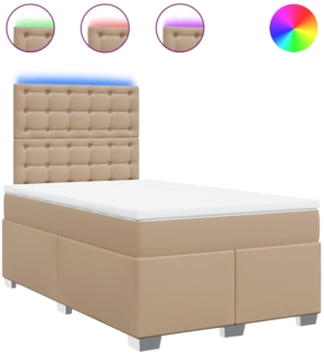 vidaXL Boxspringbett Matratze Cappuccino-Braun 120x200cm Kunstleder 3293019