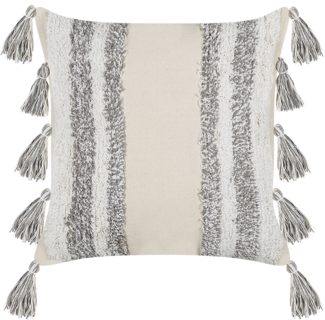 Dekokissen Streifenmuster HELICONIA Baumwolle 45 x 45 cm Beige