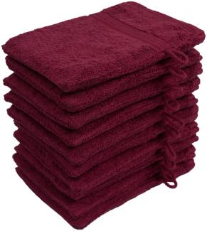 Müskaan - 5er Set Frottee Waschhandschuhe Elegance 16x21 cm 100% Baumwolle 500 g/m² Waschhandschuh bordeaux