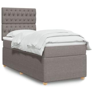 vidaXL Boxspringbett mit Matratze Taupe 100x200 cm Stoff 3294278