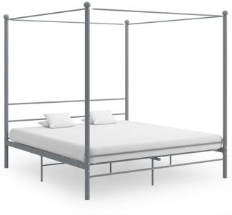 vidaXL Himmelbett Grau Metall 200x200 cm 325071