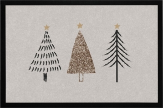 MoonWorks Fußmatte Fußmatte Winter Bäume Skandi Style Frohe Weihnachten rutschfest &, rechteckig