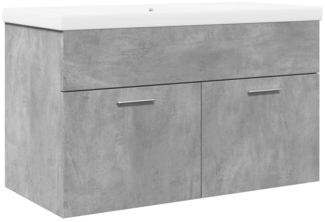 vidaXL Waschbeckenunterschrank mit Einbaubecken Betongrau 3324859