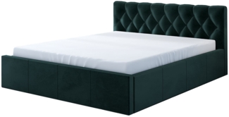 Polsterbett VOG-OM 180x200 mit Bettkasten und Lattenrost. Farbe: Dunkelgrun 10